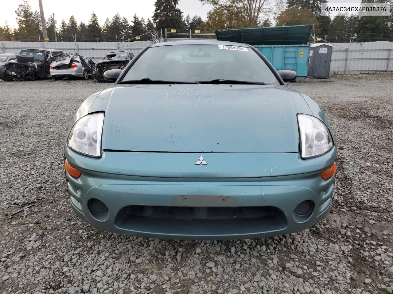 2004 Mitsubishi Eclipse Rs VIN: 4A3AC34GX4E038376 Lot: 77994984