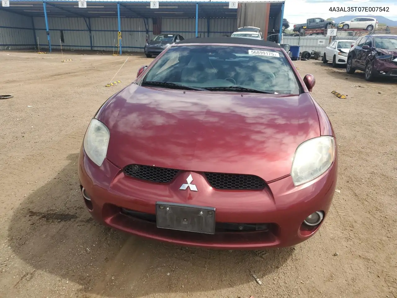2007 Mitsubishi Eclipse Spyder Gt VIN: 4A3AL35T07E007542 Lot: 56899175