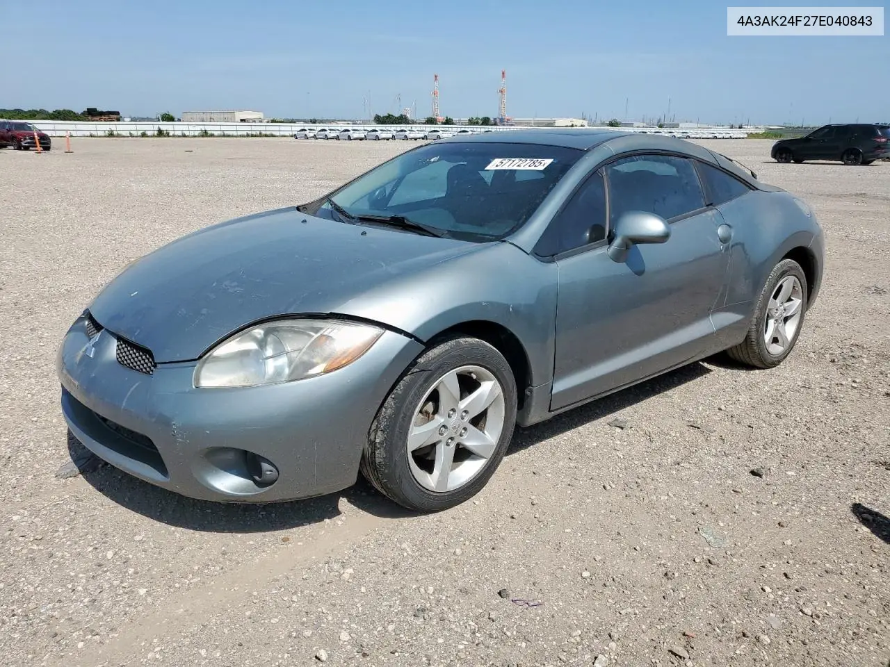2007 Mitsubishi Eclipse Gs VIN: 4A3AK24F27E040843 Lot: 57172785