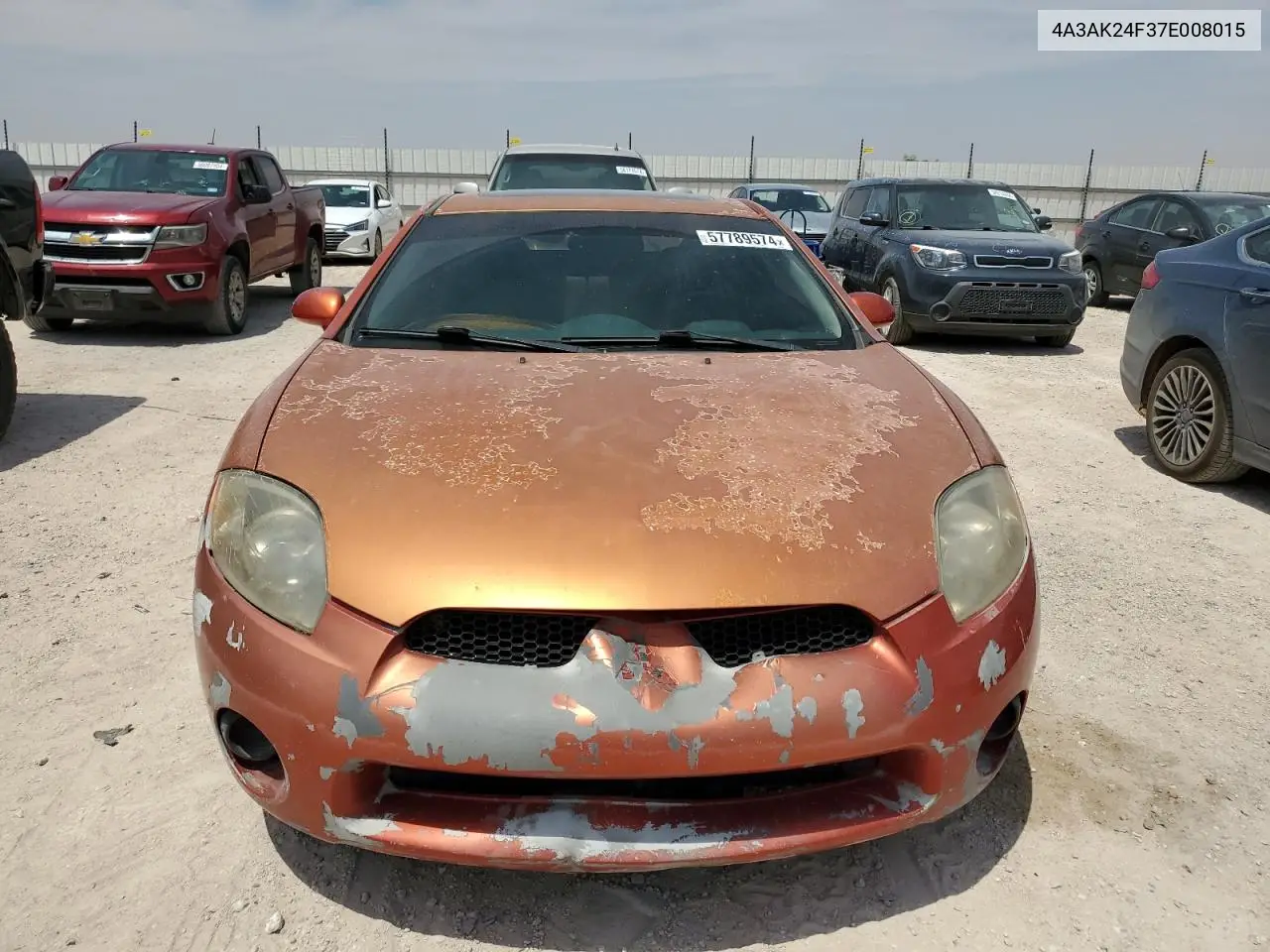 2007 Mitsubishi Eclipse Gs VIN: 4A3AK24F37E008015 Lot: 57789574