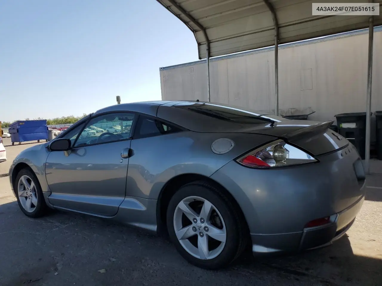 2007 Mitsubishi Eclipse Gs VIN: 4A3AK24F07E051615 Lot: 63152265