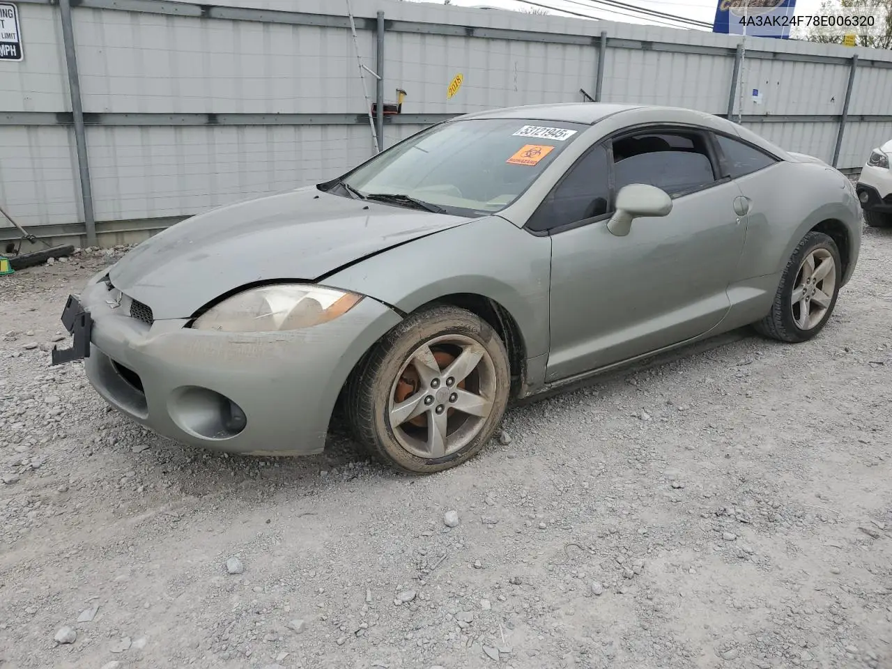 2008 Mitsubishi Eclipse Gs VIN: 4A3AK24F78E006320 Lot: 53121945