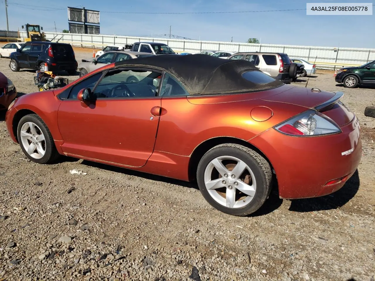 2008 Mitsubishi Eclipse Spyder Gs VIN: 4A3AL25F08E005778 Lot: 55885105
