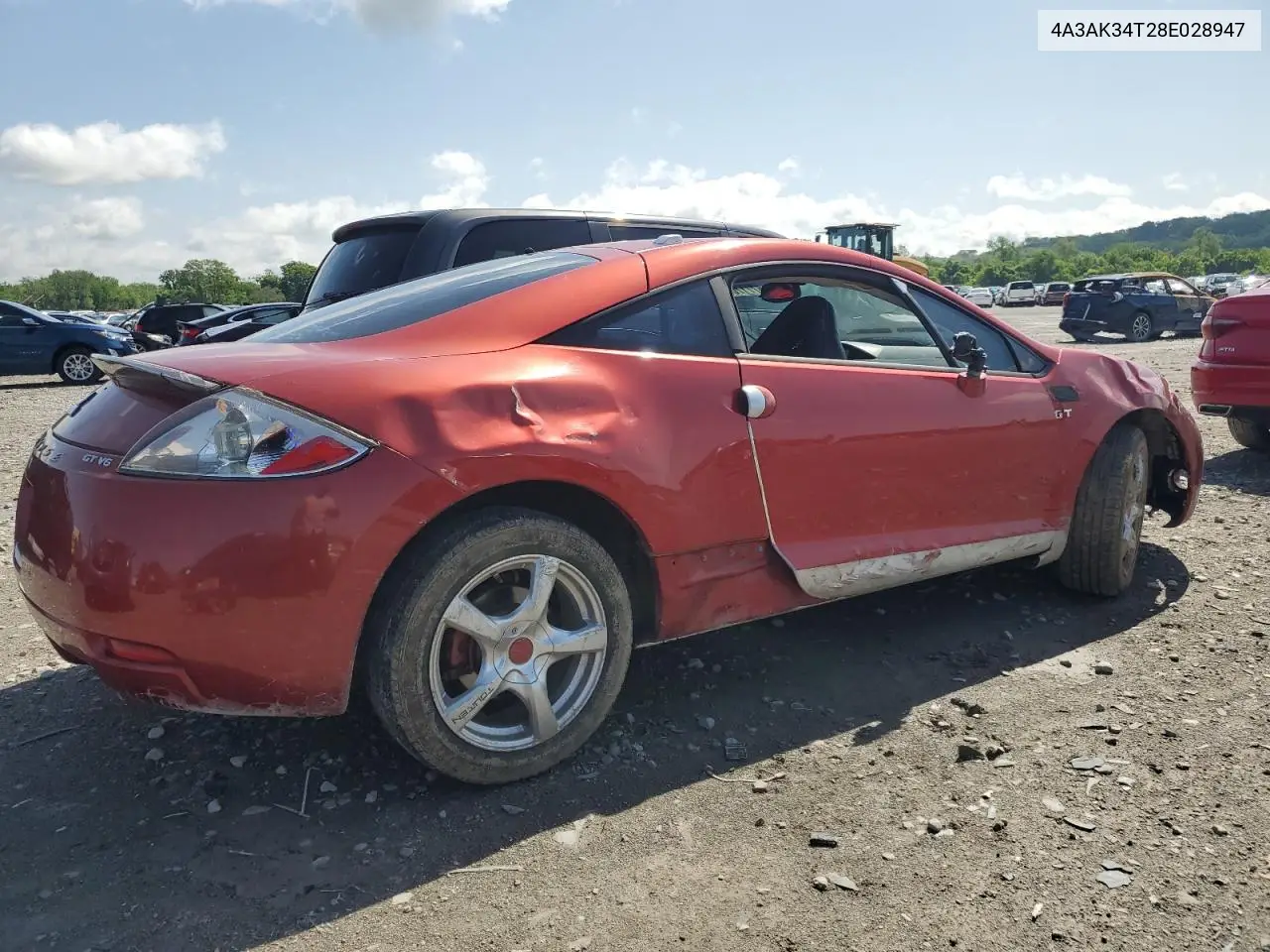 2008 Mitsubishi Eclipse Gt VIN: 4A3AK34T28E028947 Lot: 57717035