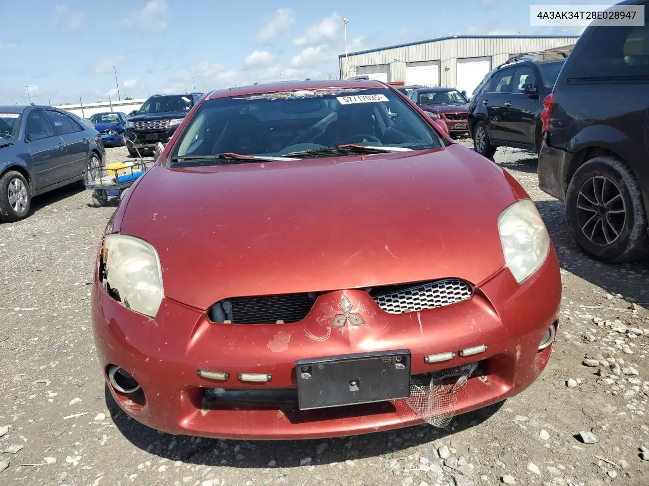 2008 Mitsubishi Eclipse Gt VIN: 4A3AK34T28E028947 Lot: 57717035