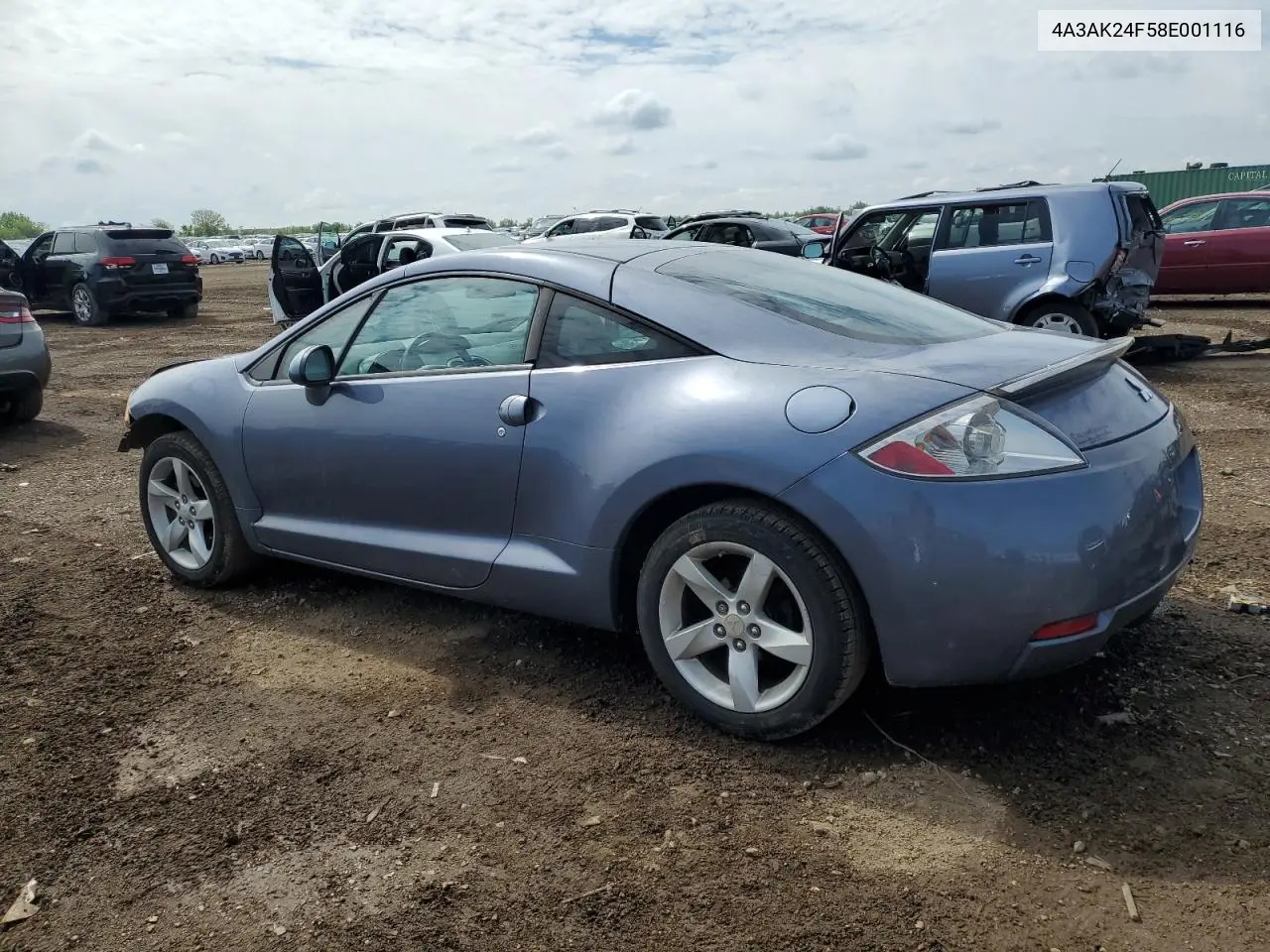 2008 Mitsubishi Eclipse Gs VIN: 4A3AK24F58E001116 Lot: 58533625