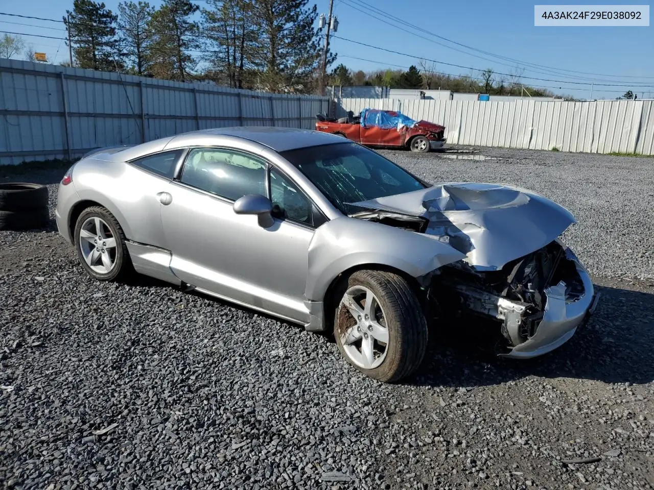 2009 Mitsubishi Eclipse Gs VIN: 4A3AK24F29E038092 Lot: 54650405
