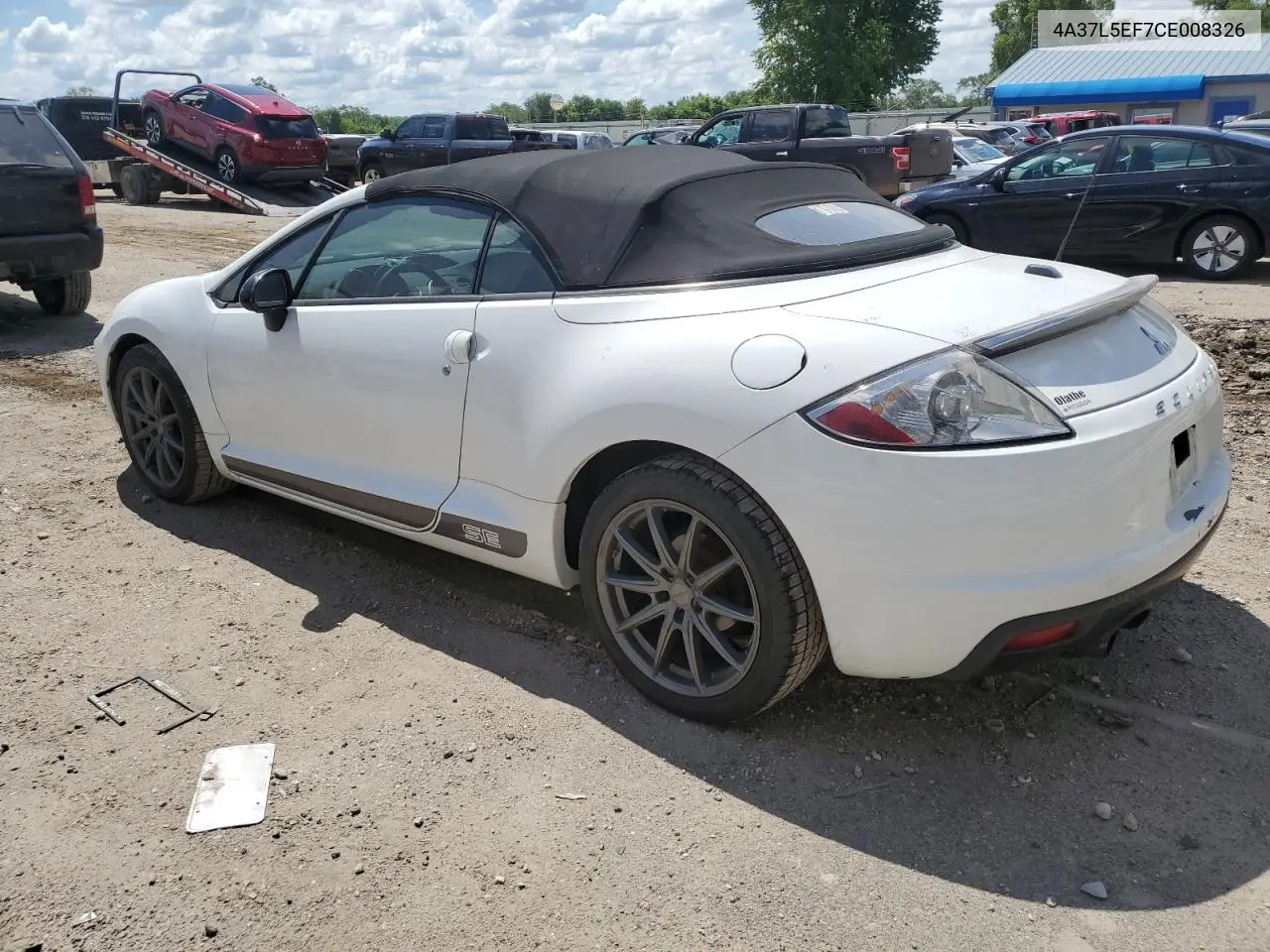 2012 Mitsubishi Eclipse Spyder Gs VIN: 4A37L5EF7CE008326 Lot: 63063825