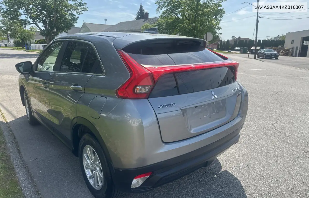 2019 Mitsubishi Eclipse Cross Es VIN: JA4AS3AA4KZ016007 Lot: 57044865