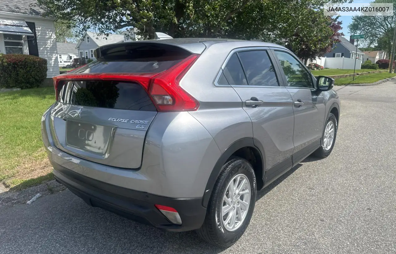2019 Mitsubishi Eclipse Cross Es VIN: JA4AS3AA4KZ016007 Lot: 57044865