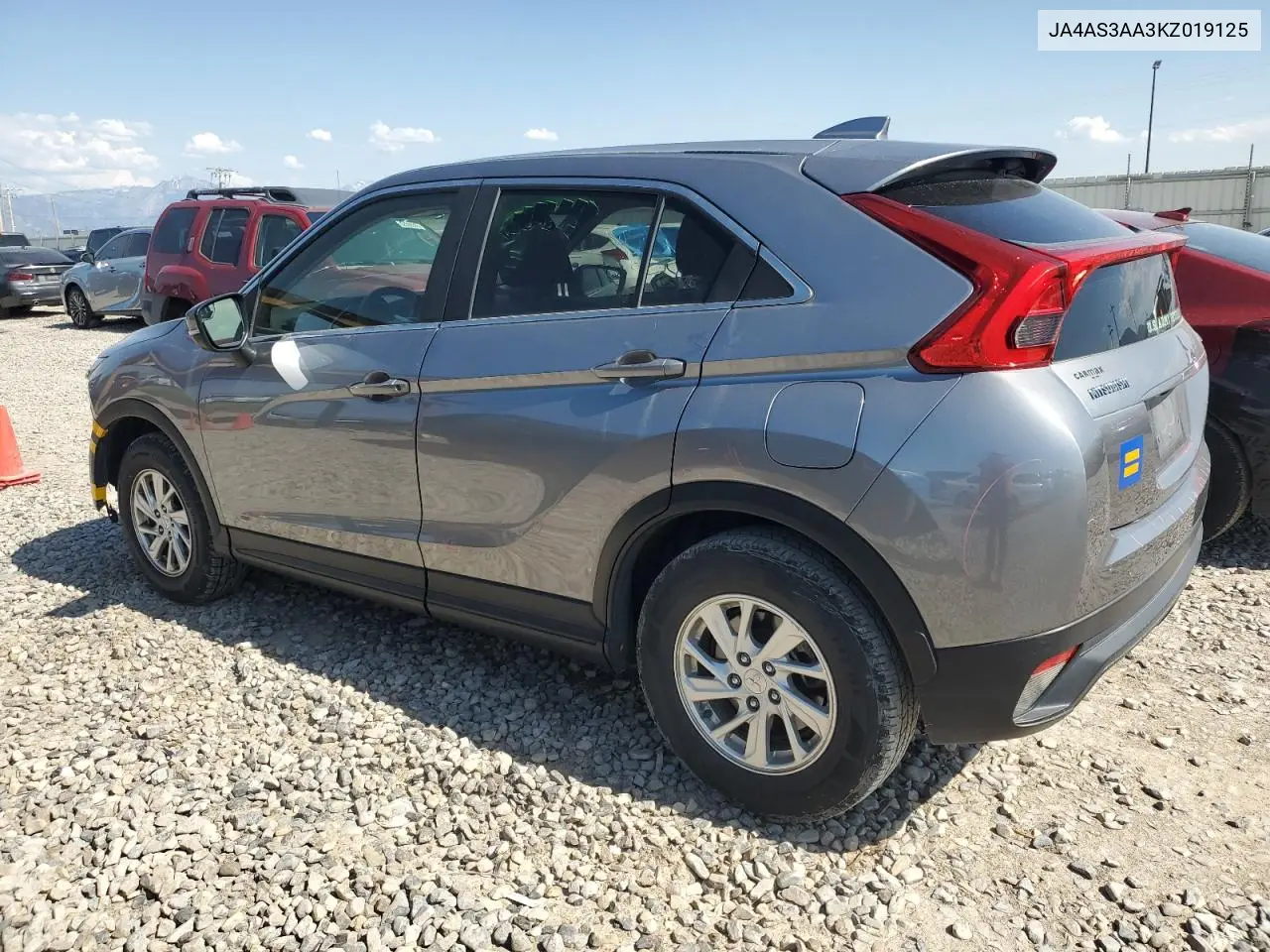 2019 Mitsubishi Eclipse Cross Es VIN: JA4AS3AA3KZ019125 Lot: 62033435