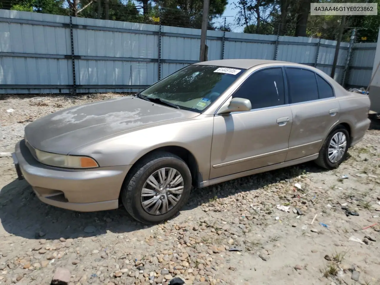 2000 Mitsubishi Galant Es VIN: 4A3AA46G1YE023862 Lot: 61449105