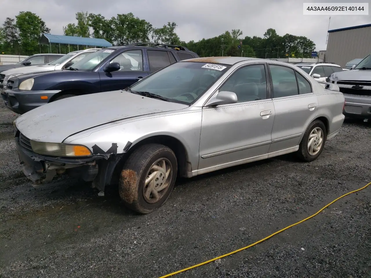 2002 Mitsubishi Galant Es VIN: 4A3AA46G92E140144 Lot: 54391515