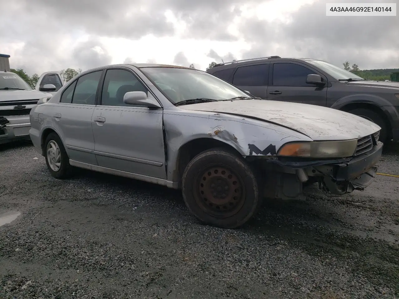 2002 Mitsubishi Galant Es VIN: 4A3AA46G92E140144 Lot: 54391515