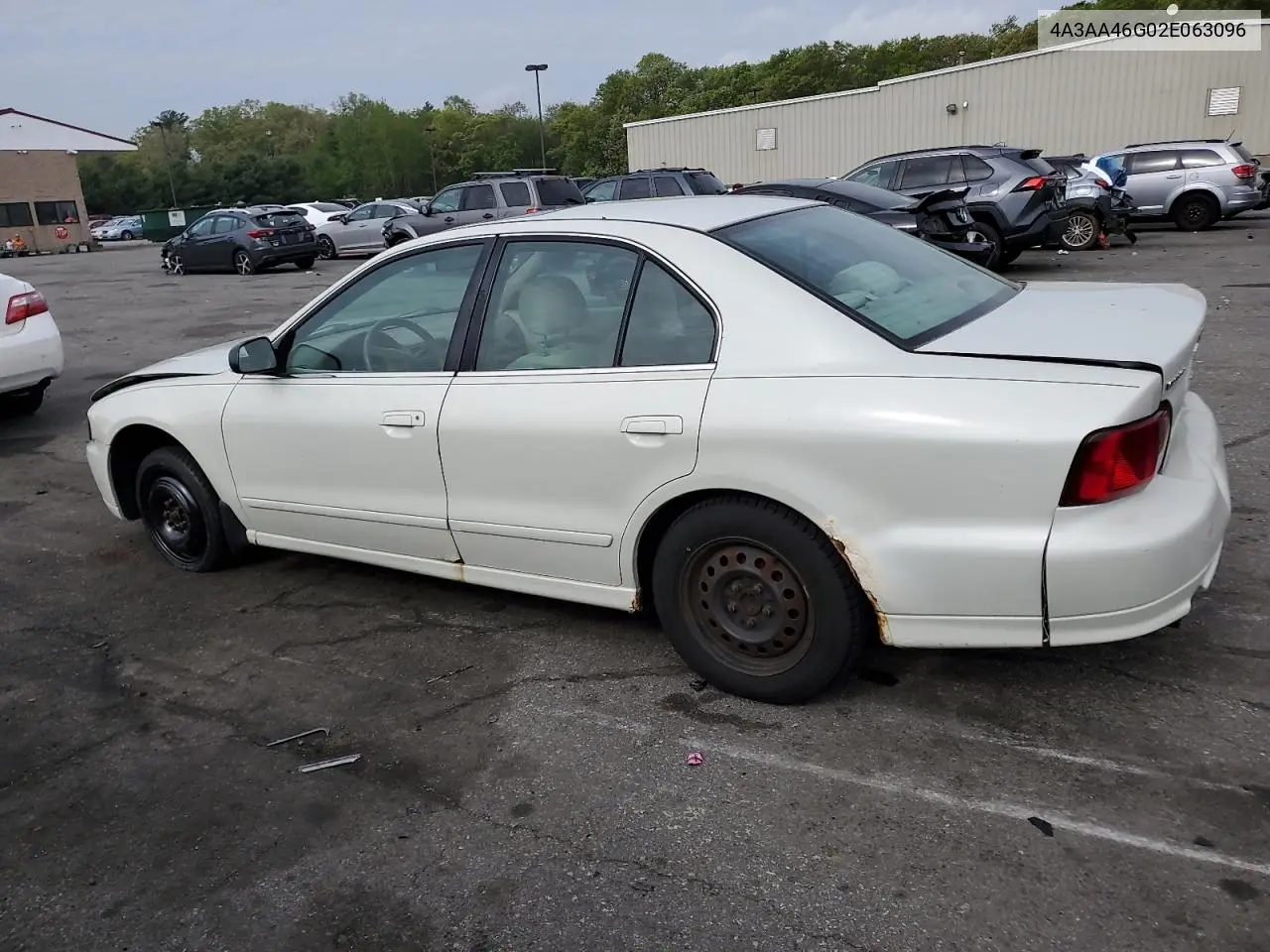 2002 Mitsubishi Galant Es VIN: 4A3AA46G02E063096 Lot: 56367805