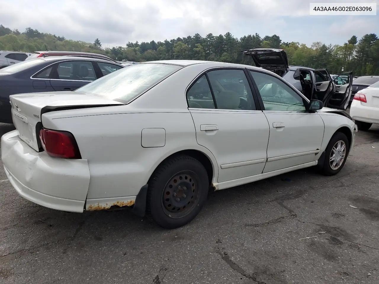2002 Mitsubishi Galant Es VIN: 4A3AA46G02E063096 Lot: 56367805