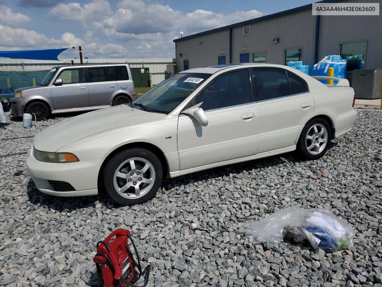 2003 Mitsubishi Galant Es VIN: 4A3AA46H43E063600 Lot: 56342245