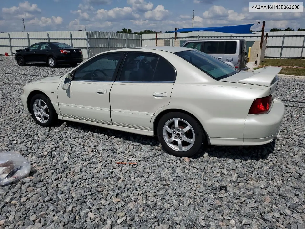2003 Mitsubishi Galant Es VIN: 4A3AA46H43E063600 Lot: 56342245