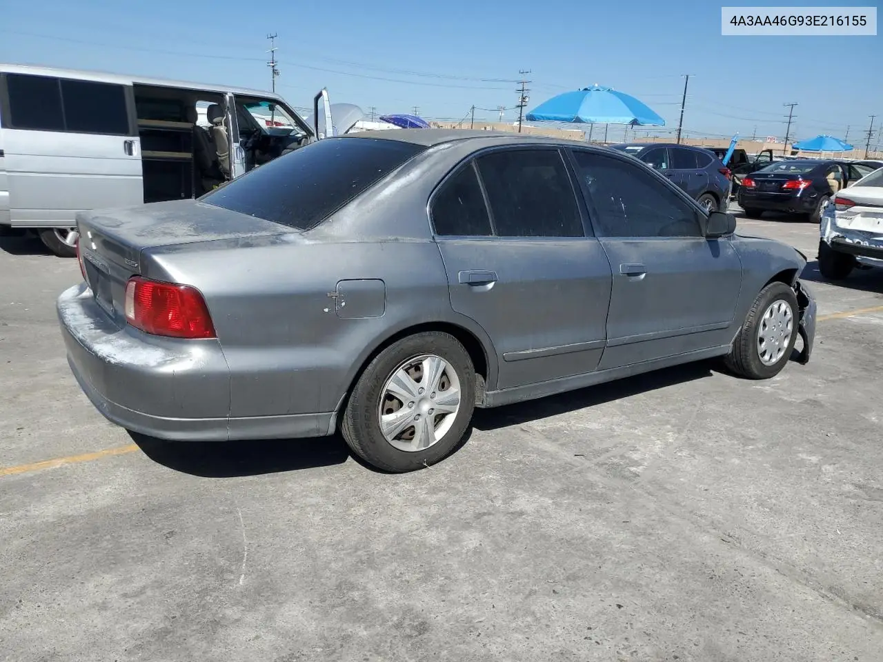 2003 Mitsubishi Galant Es VIN: 4A3AA46G93E216155 Lot: 60279805