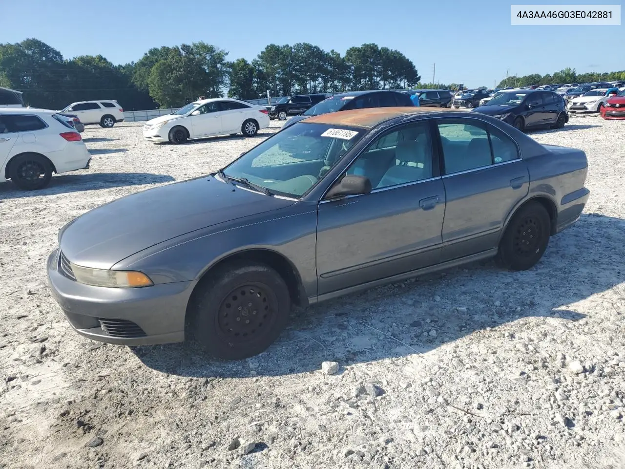 2003 Mitsubishi Galant Es VIN: 4A3AA46G03E042881 Lot: 61861195
