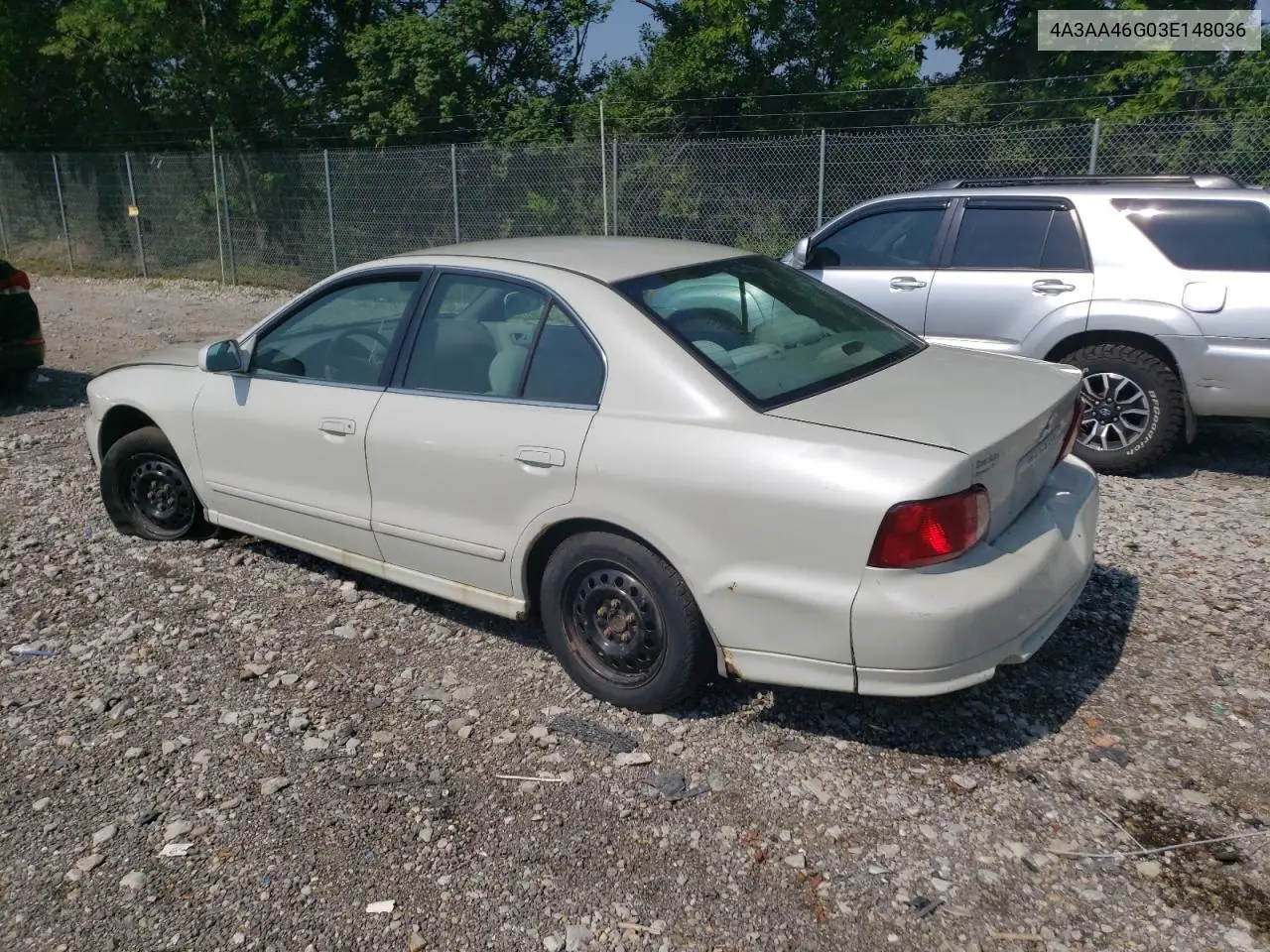 2003 Mitsubishi Galant Es VIN: 4A3AA46G03E148036 Lot: 62458955