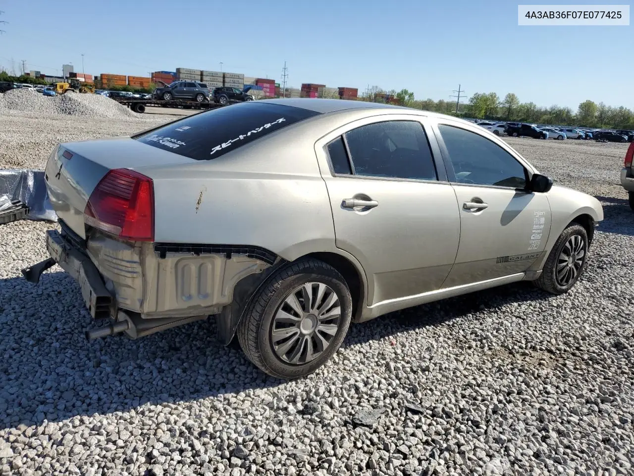 2007 Mitsubishi Galant Es VIN: 4A3AB36F07E077425 Lot: 54227075