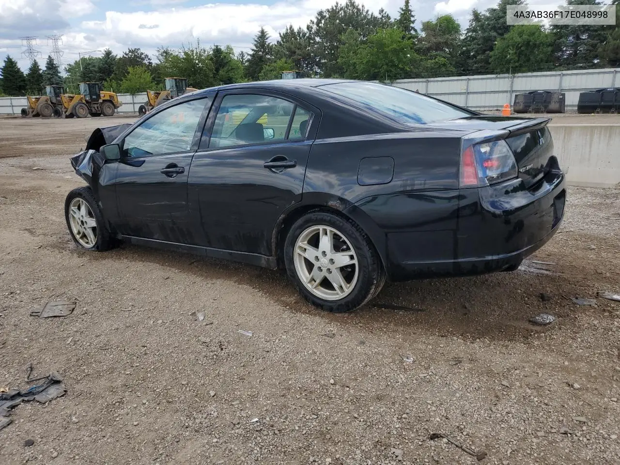 2007 Mitsubishi Galant Es VIN: 4A3AB36F17E048998 Lot: 58843965