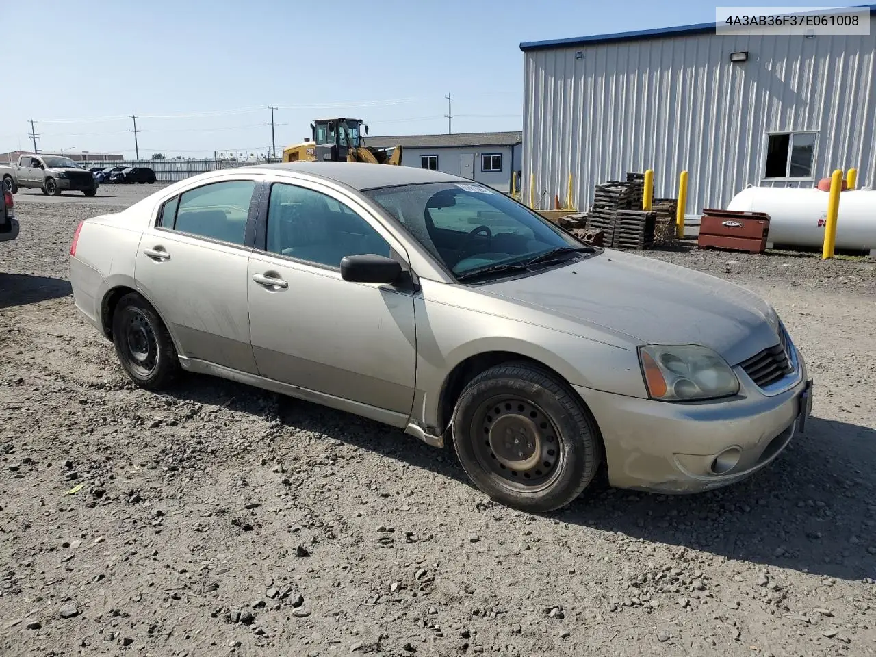 2007 Mitsubishi Galant Es VIN: 4A3AB36F37E061008 Lot: 60881065