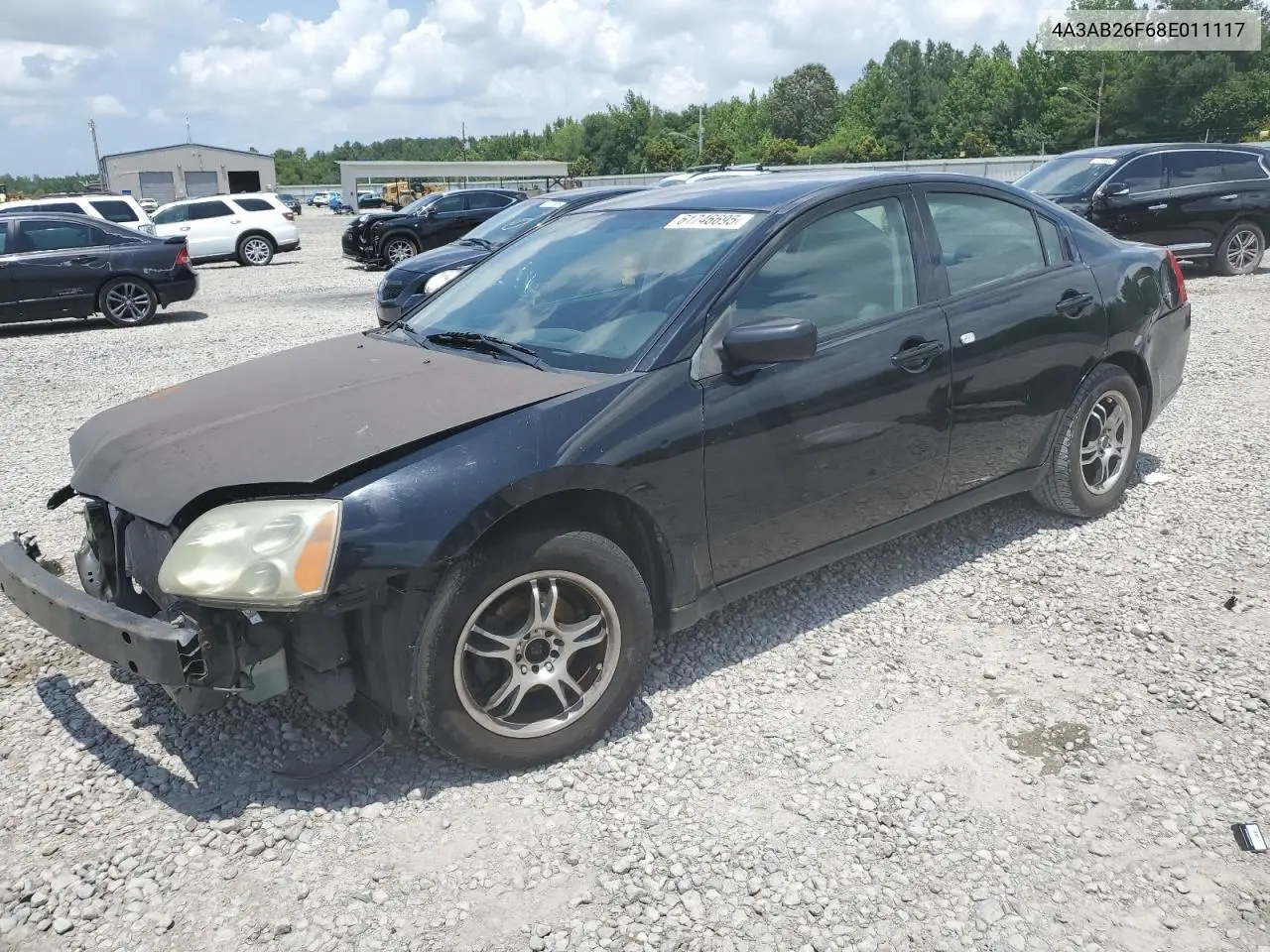 2008 Mitsubishi Galant De VIN: 4A3AB26F68E011117 Lot: 61746695