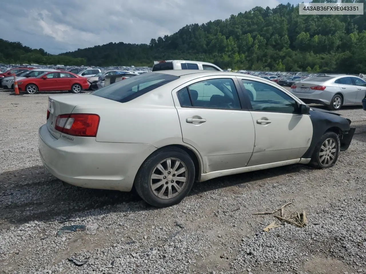 2009 Mitsubishi Galant Es VIN: 4A3AB36FX9E043351 Lot: 60874455