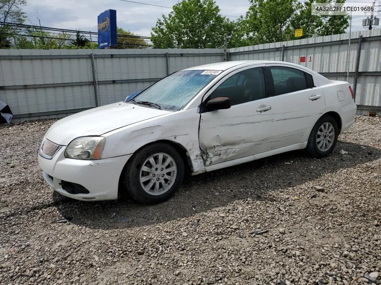 2012 Mitsubishi Galant Fe VIN: 4A32B2FF1CE019686 Lot: 55268385