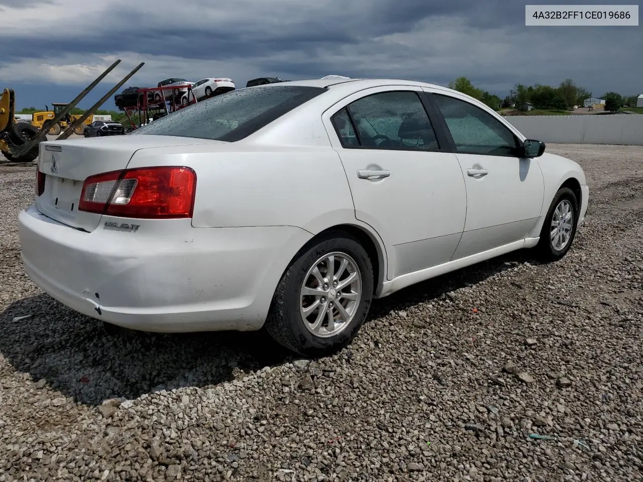2012 Mitsubishi Galant Fe VIN: 4A32B2FF1CE019686 Lot: 55268385