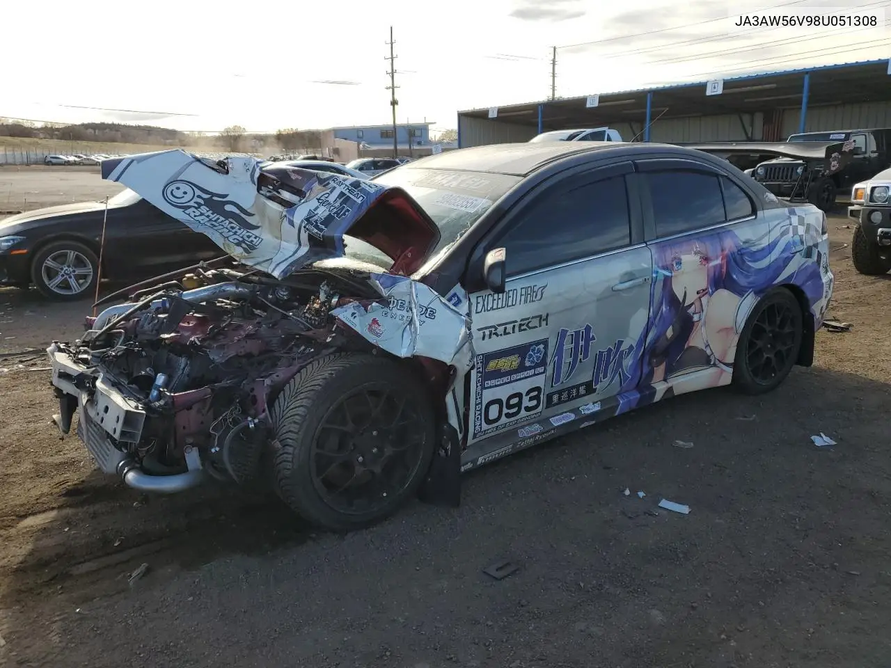 2008 Mitsubishi Lancer Evolution Mr VIN: JA3AW56V98U051308 Lot: 50452355