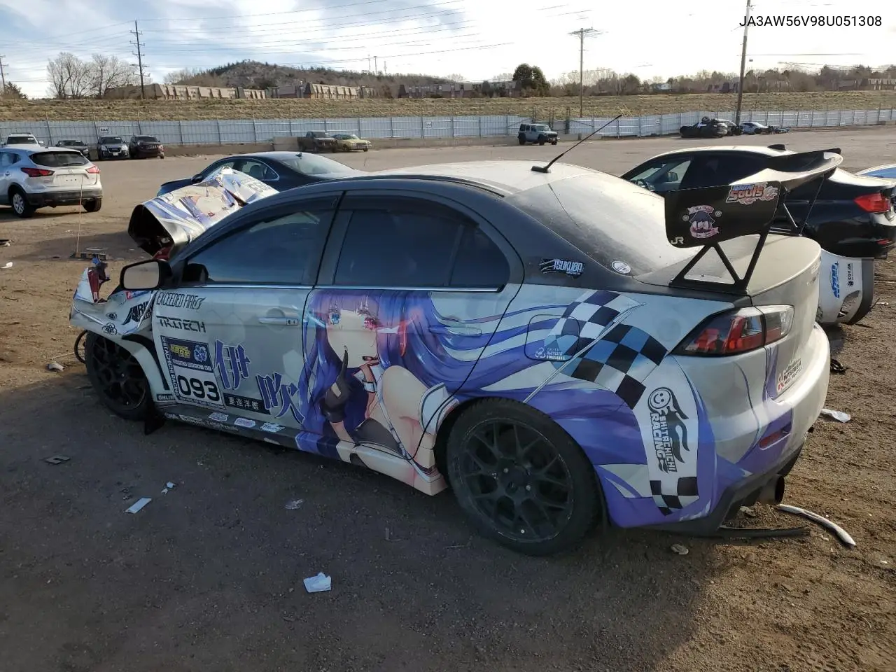 2008 Mitsubishi Lancer Evolution Mr VIN: JA3AW56V98U051308 Lot: 50452355