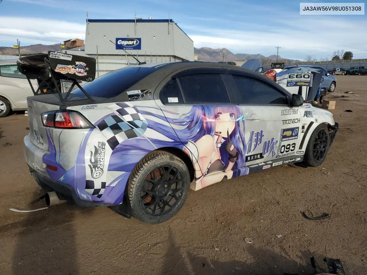 2008 Mitsubishi Lancer Evolution Mr VIN: JA3AW56V98U051308 Lot: 50452355