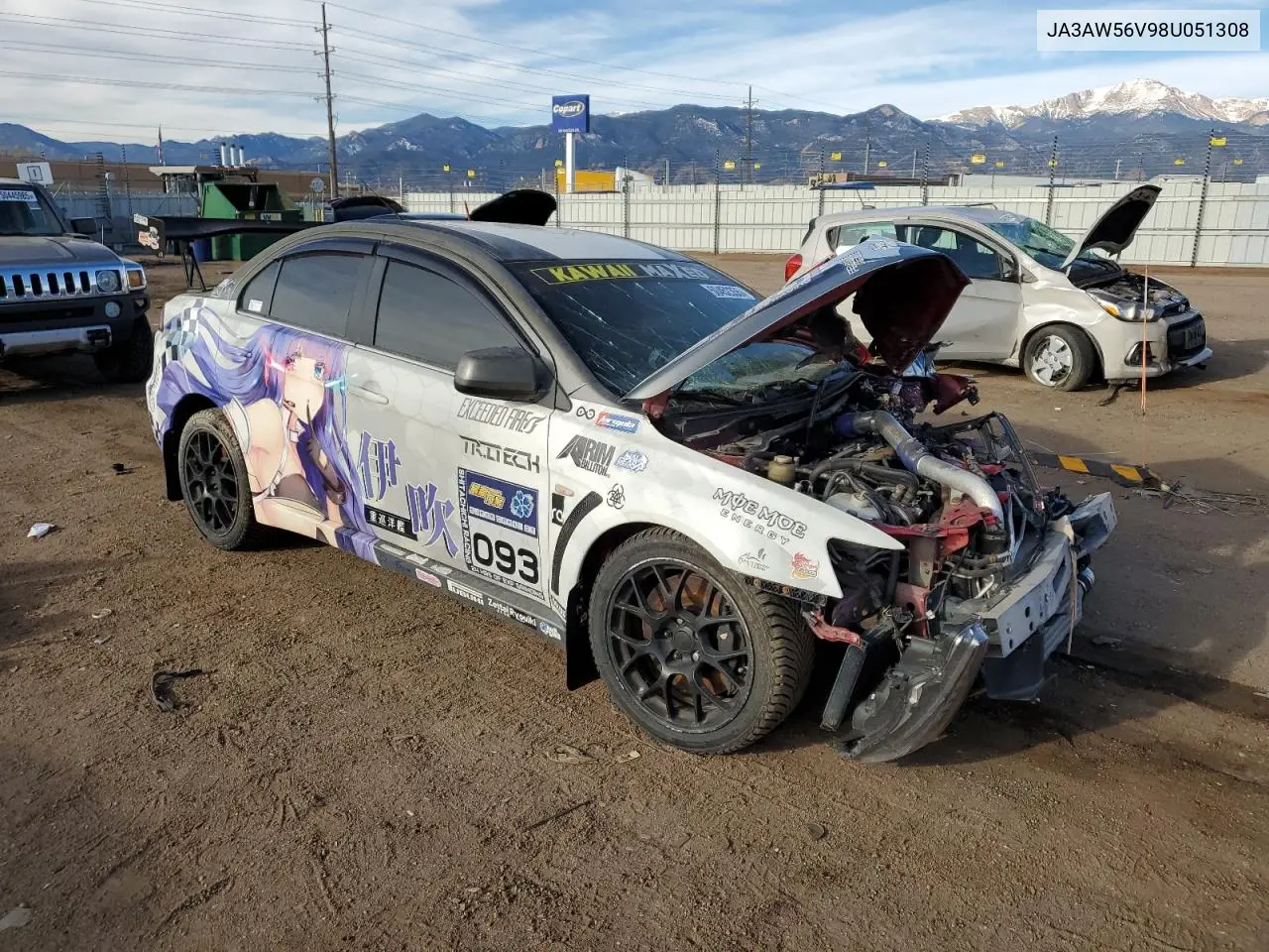 2008 Mitsubishi Lancer Evolution Mr VIN: JA3AW56V98U051308 Lot: 50452355
