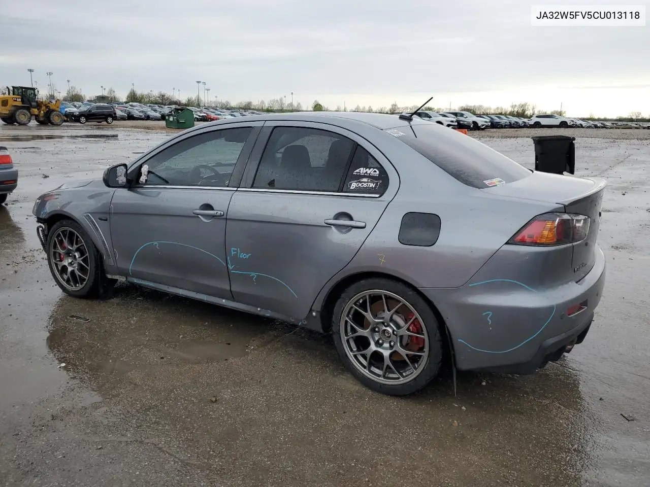 2012 Mitsubishi Lancer Evolution Mr VIN: JA32W5FV5CU013118 Lot: 51825555
