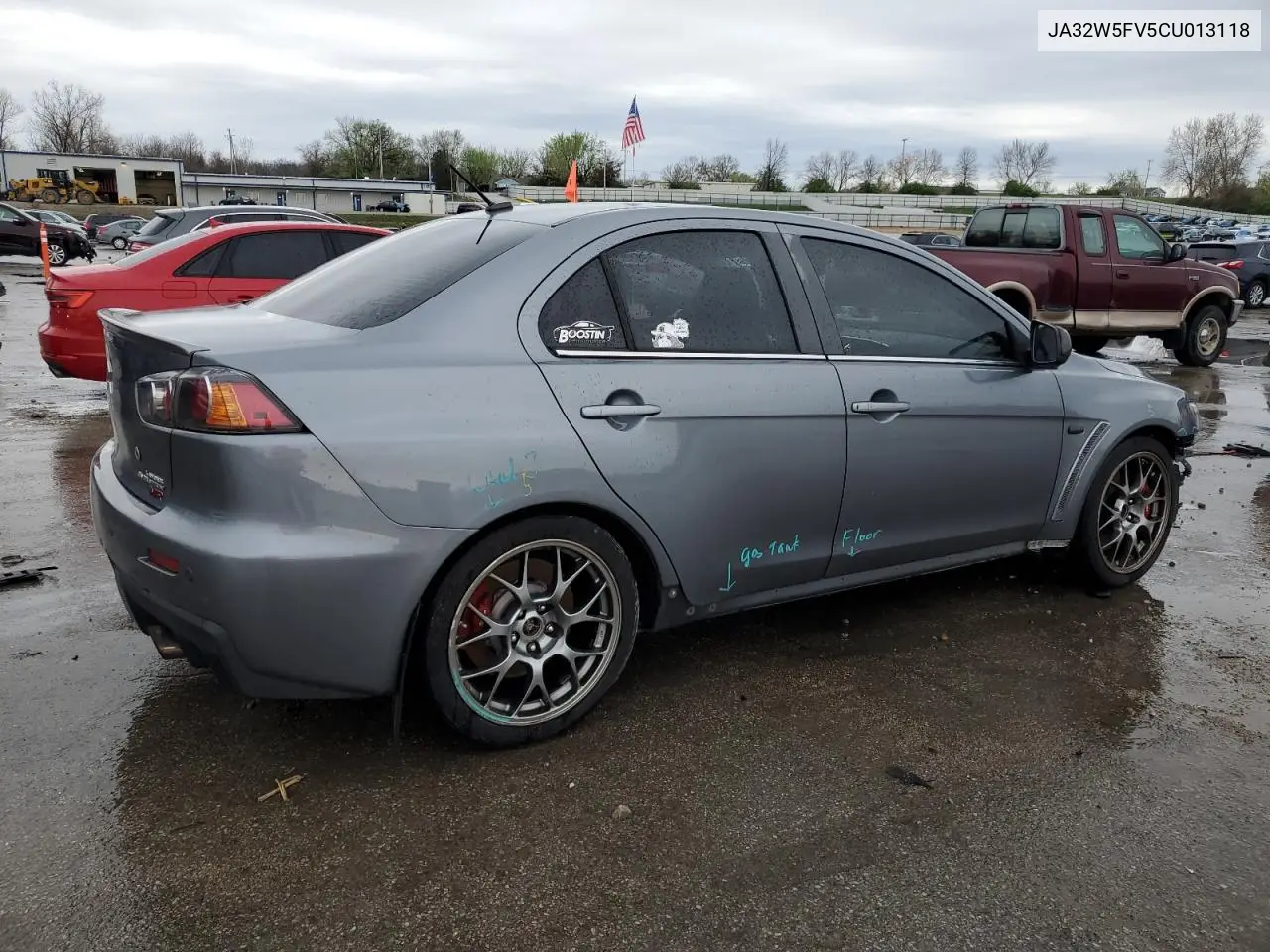 2012 Mitsubishi Lancer Evolution Mr VIN: JA32W5FV5CU013118 Lot: 51825555