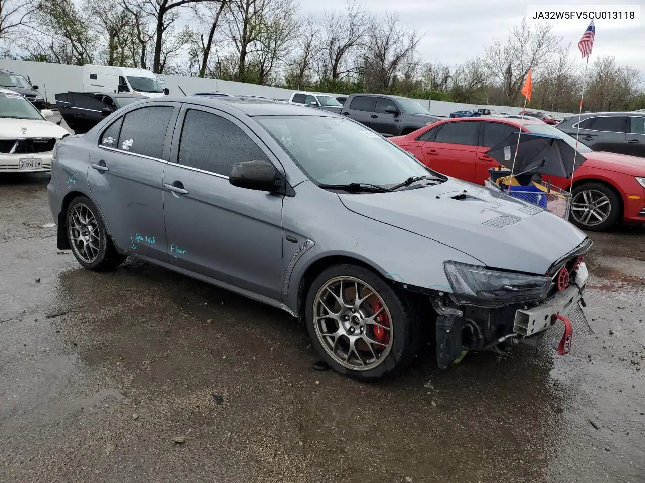 2012 Mitsubishi Lancer Evolution Mr VIN: JA32W5FV5CU013118 Lot: 51825555