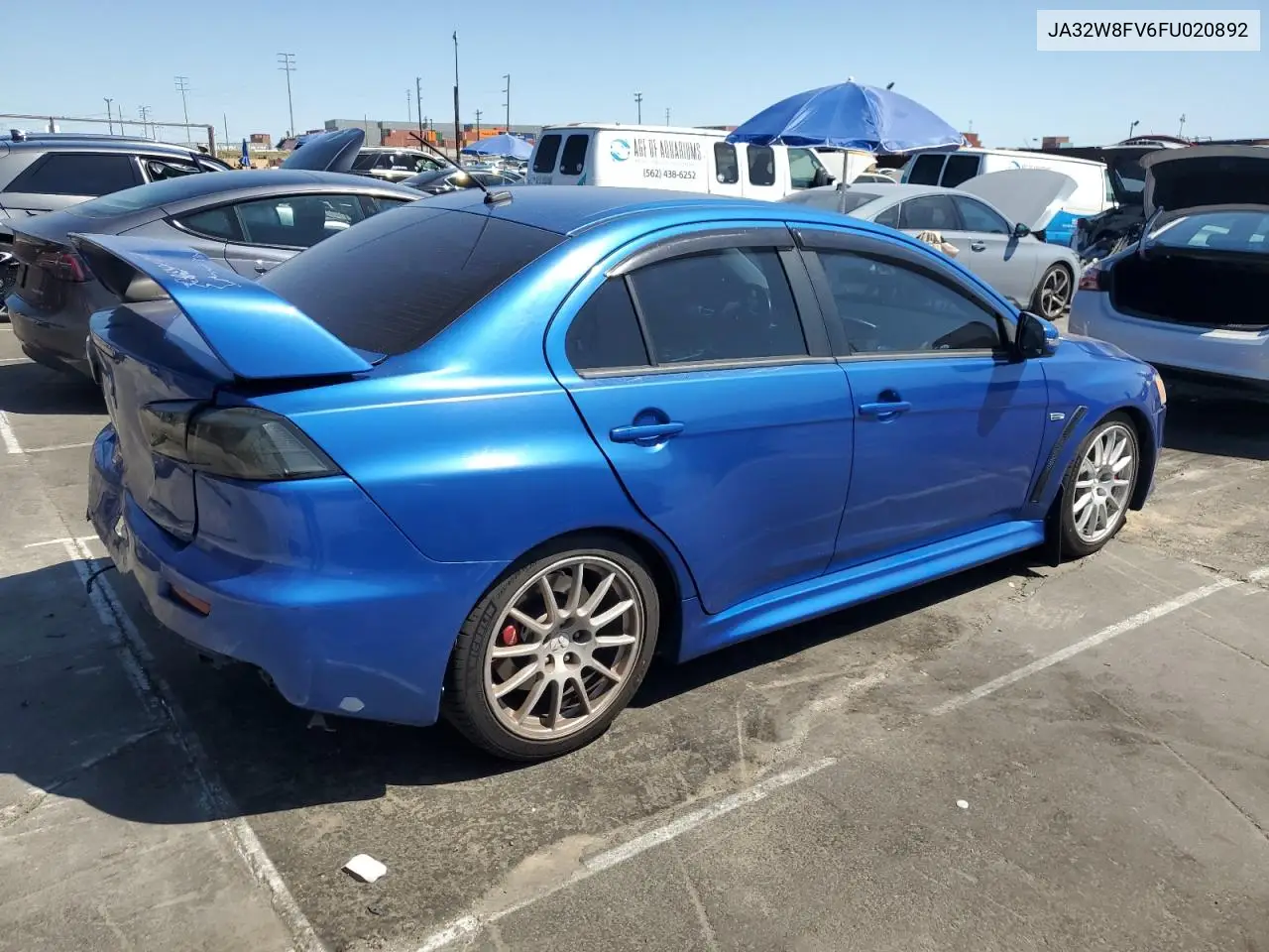 2015 Mitsubishi Lancer Evolution Gsr VIN: JA32W8FV6FU020892 Lot: 52443465