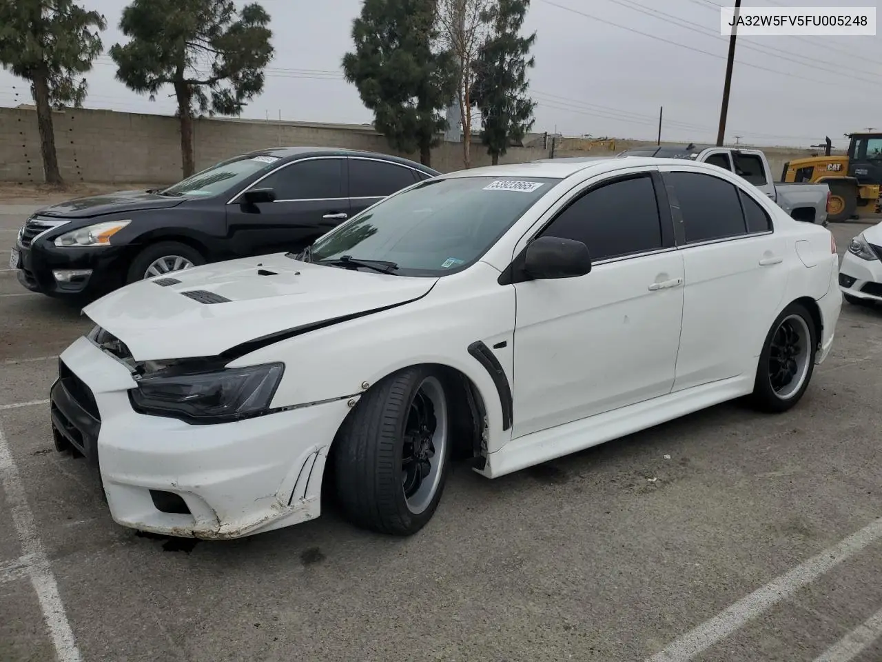 2015 Mitsubishi Lancer Evolution Mr VIN: JA32W5FV5FU005248 Lot: 53923665