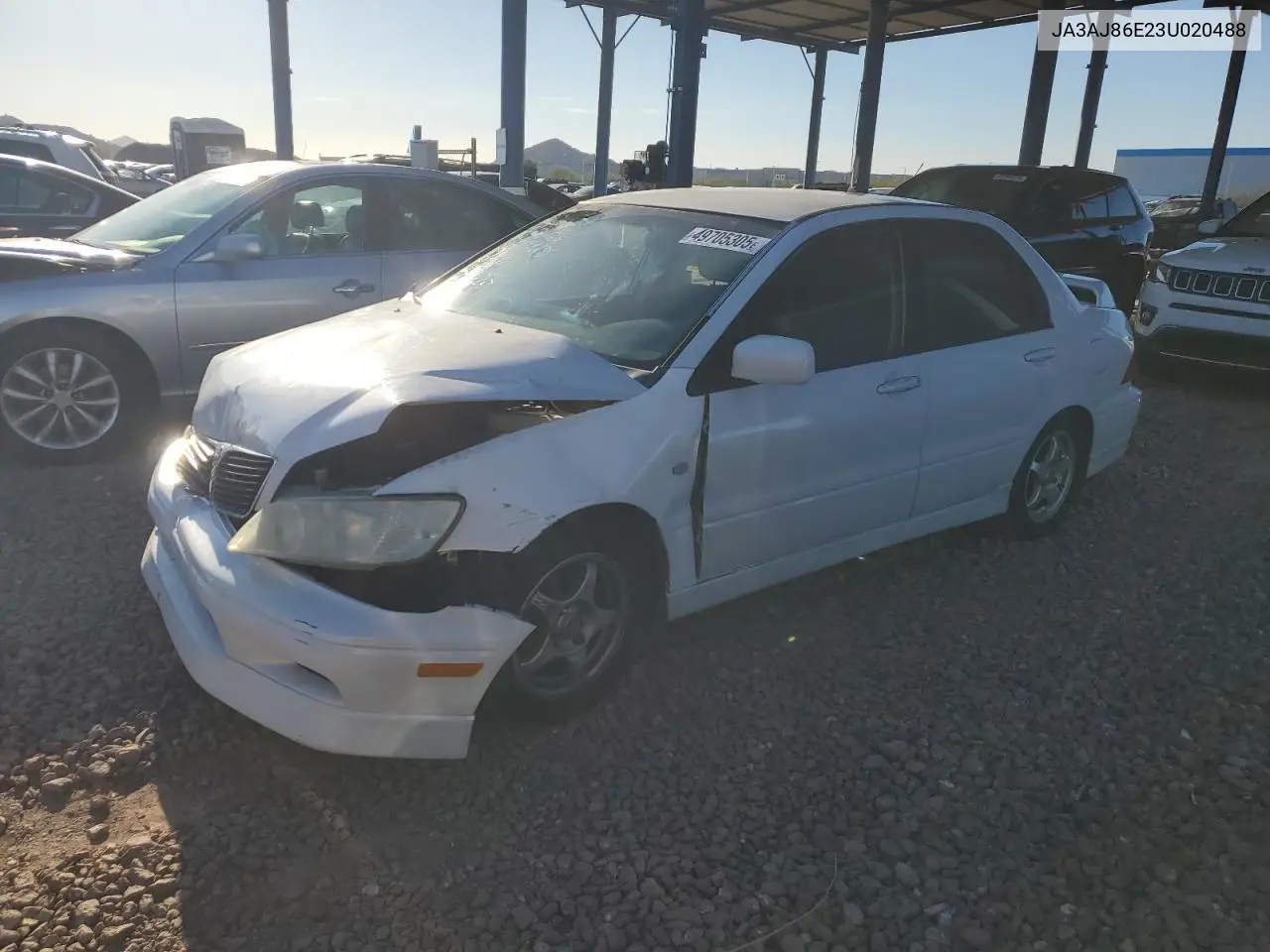 2003 Mitsubishi Lancer Oz Rally VIN: JA3AJ86E23U020488 Lot: 49705305