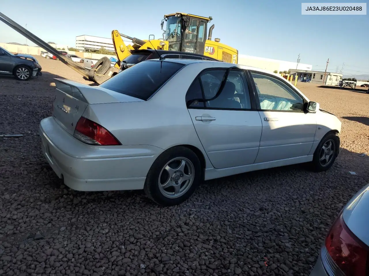 2003 Mitsubishi Lancer Oz Rally VIN: JA3AJ86E23U020488 Lot: 49705305