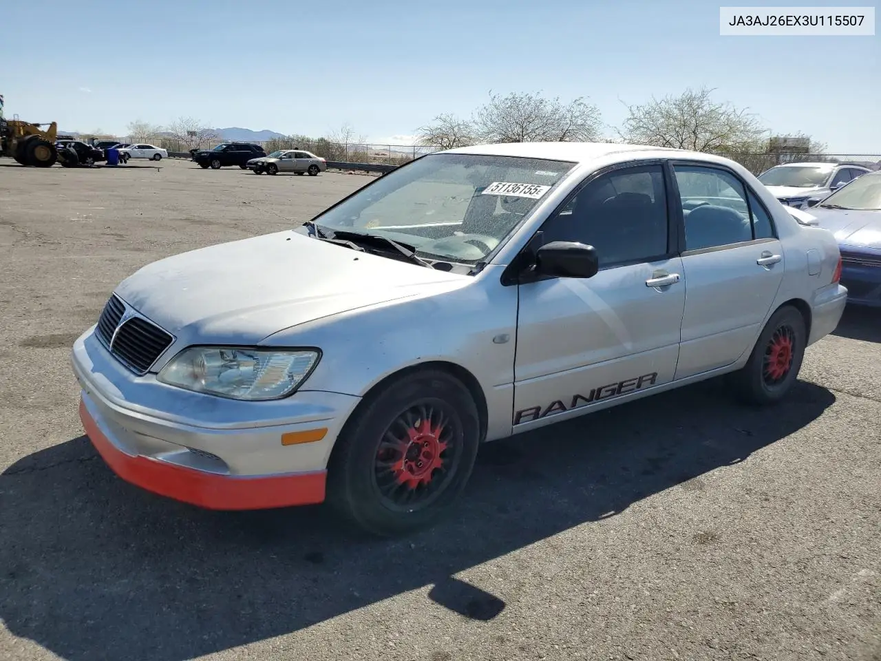 2003 Mitsubishi Lancer Es VIN: JA3AJ26EX3U115507 Lot: 51136155