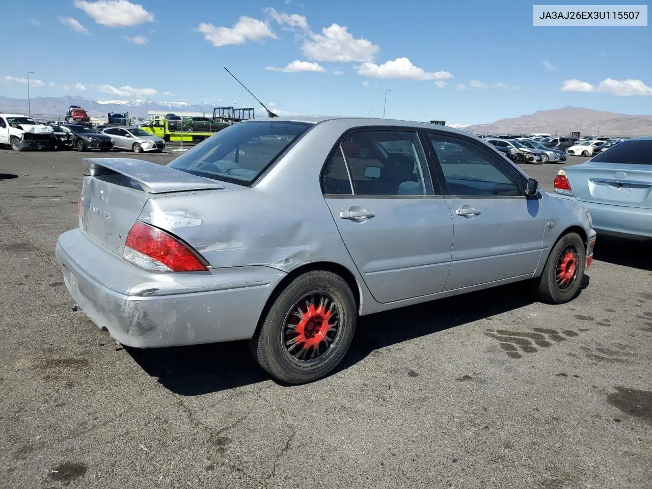 2003 Mitsubishi Lancer Es VIN: JA3AJ26EX3U115507 Lot: 51136155