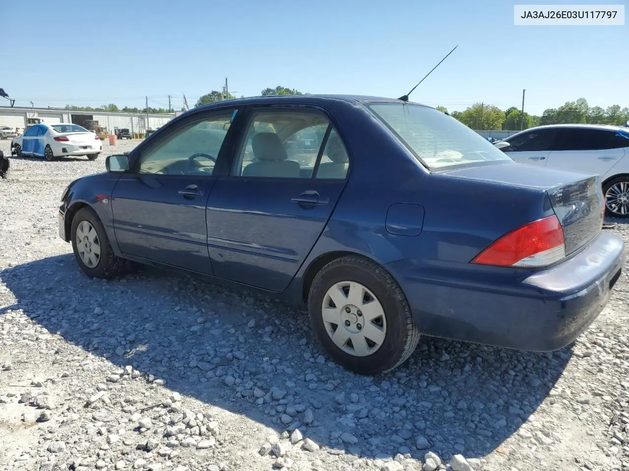 2003 Mitsubishi Lancer Es VIN: JA3AJ26E03U117797 Lot: 52987445