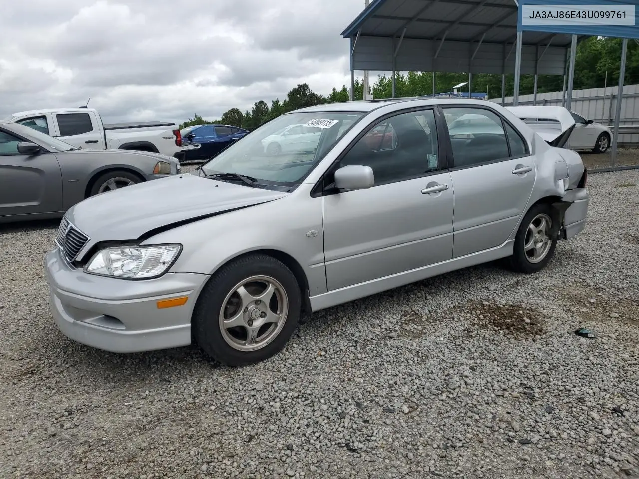 2003 Mitsubishi Lancer Oz Rally VIN: JA3AJ86E43U099761 Lot: 54849115