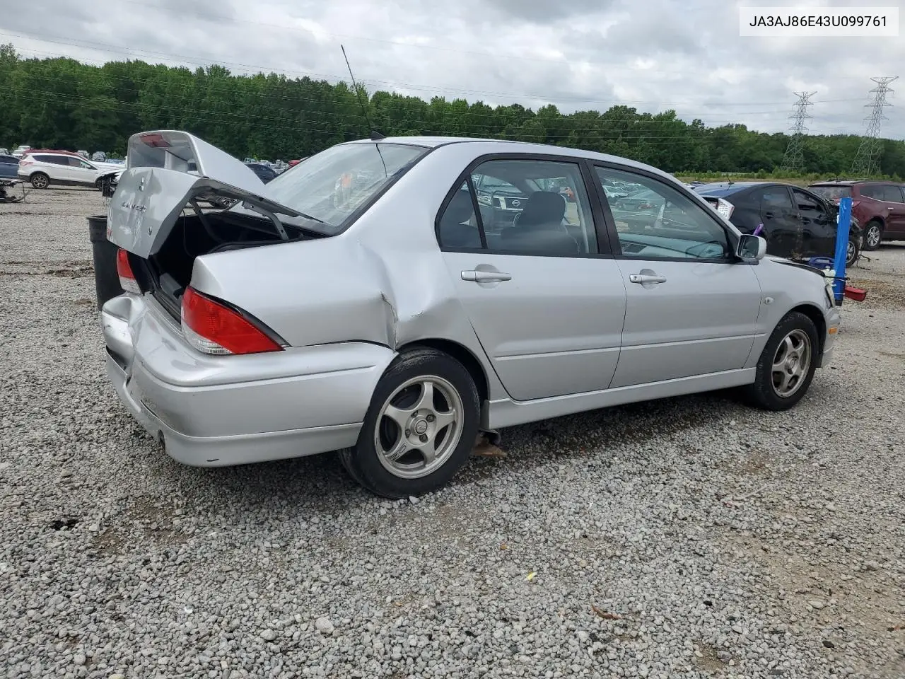 2003 Mitsubishi Lancer Oz Rally VIN: JA3AJ86E43U099761 Lot: 54849115