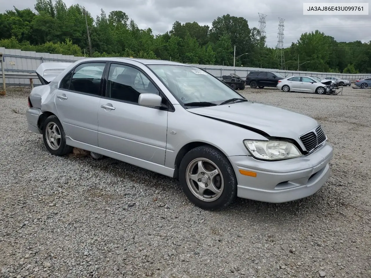 2003 Mitsubishi Lancer Oz Rally VIN: JA3AJ86E43U099761 Lot: 54849115