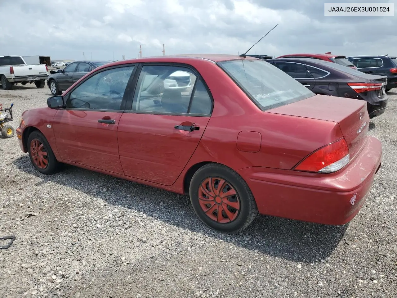 2003 Mitsubishi Lancer Es VIN: JA3AJ26EX3U001524 Lot: 55211085